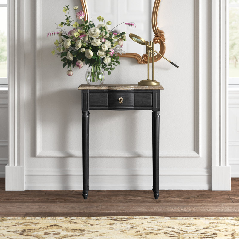 Cholet 24 Solid Wood Console Table Kelly Clarkson Home Table Base Color Black